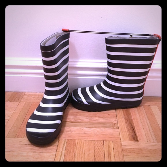 J.Crew Children's Rain Boots - Navy & White Stripe - Picture 1 of 3